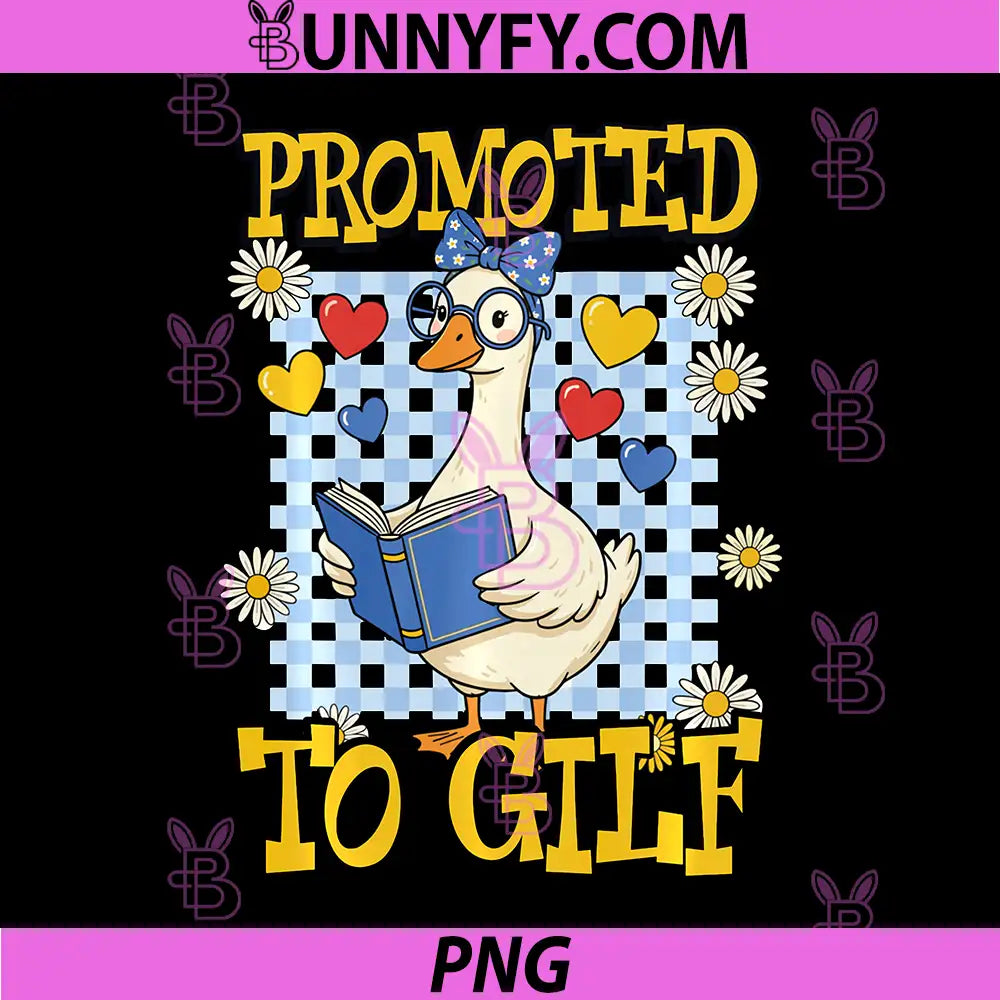 Promoted to GILF PNG, Funny Goose Reading Book Grandma PNG