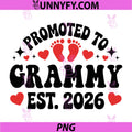 Promoted to Grammy Est 2026 PNG, New Baby Announcement PNG