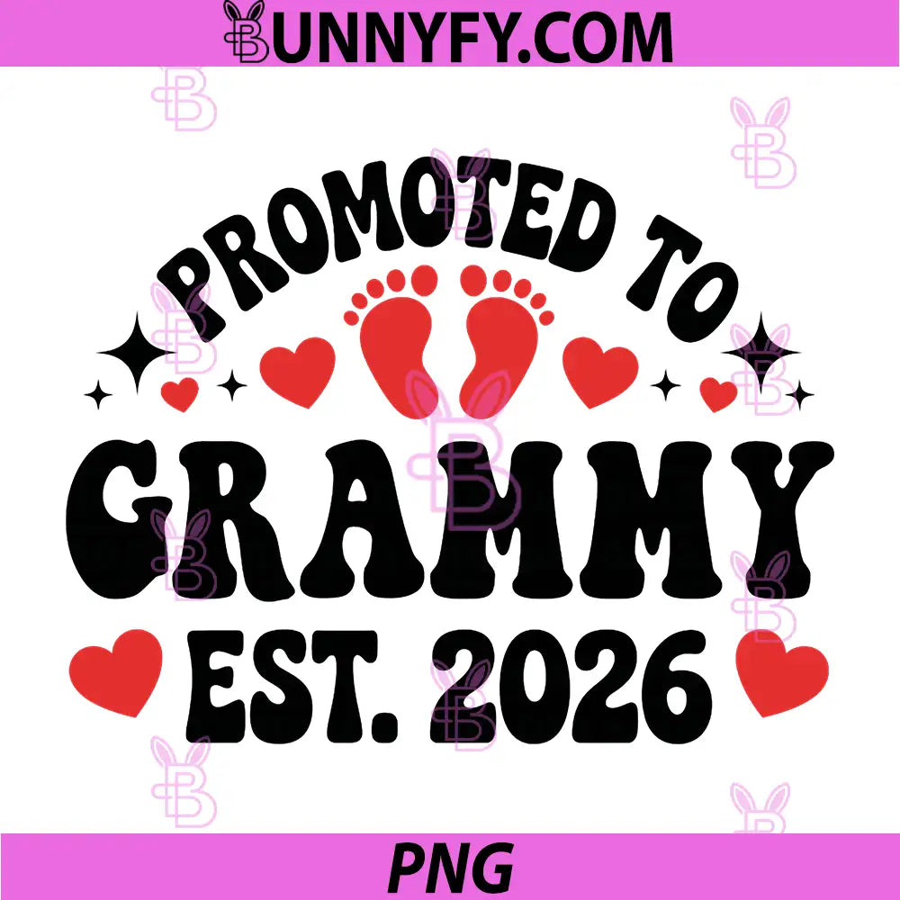 Promoted to Grammy Est 2026 PNG, New Baby Announcement PNG