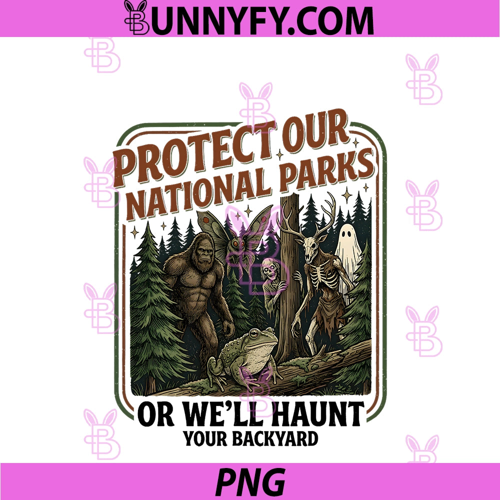 Protect Our National Parks Mothman PNG, Cryptid Weirdcore Horror PNG