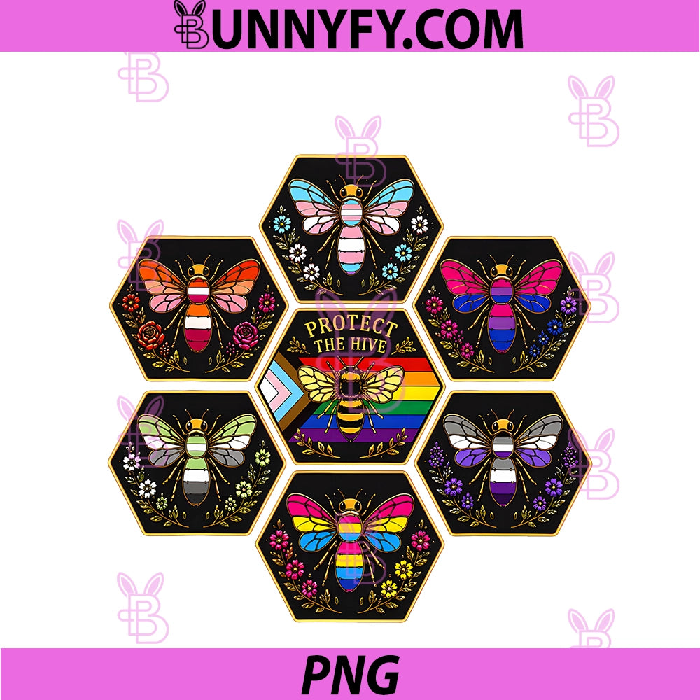 Protect the Hive LGBTQ PNG, Bee Bisexual Nature Gay Pride Support PNG