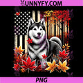 Proud Alaskan Klee Kai Autumn Art PNG, American Flag Dog Design PNG