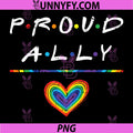 Proud Ally Rainbow Heart PNG, LGBTQ Gay Pride Flag PNG
