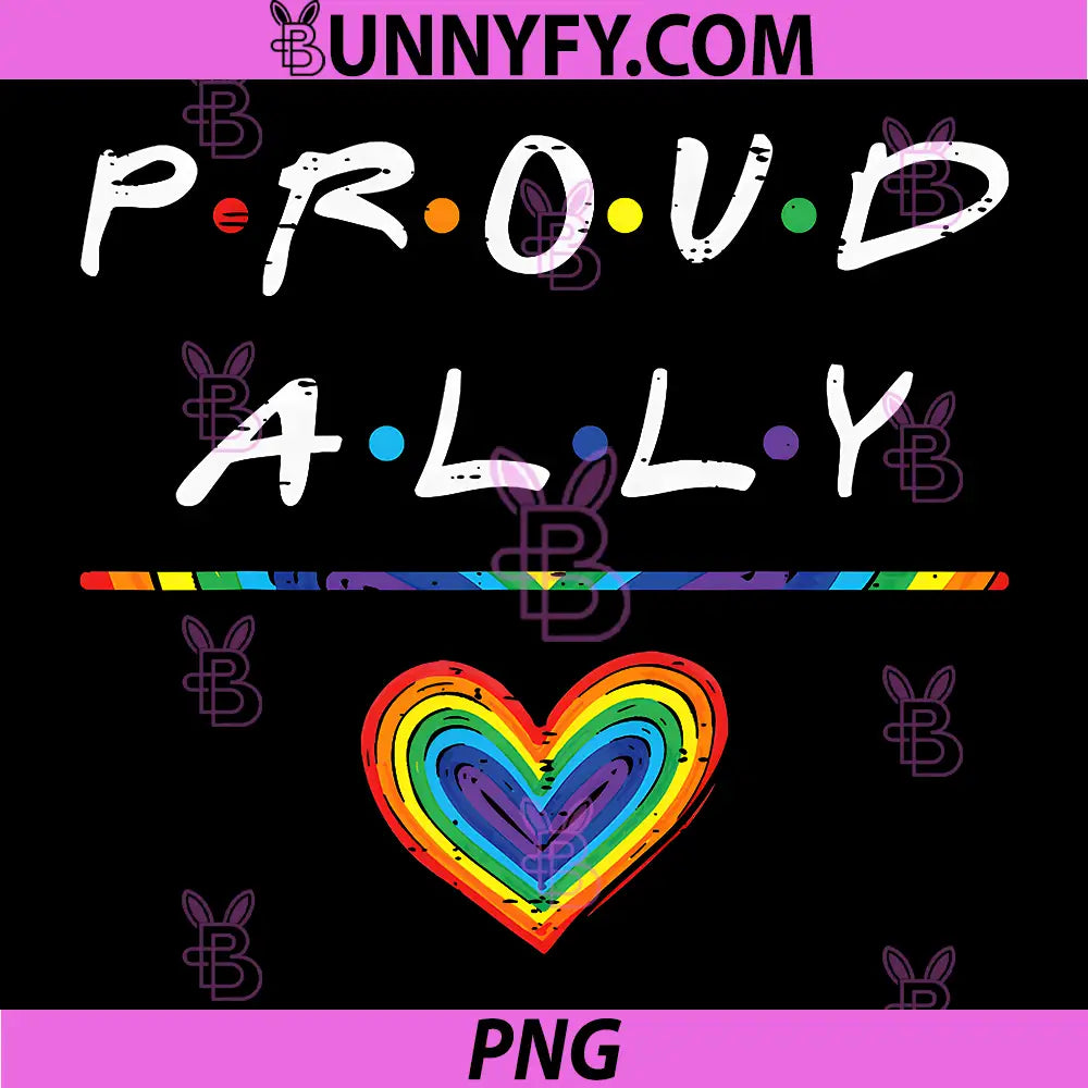 Proud Ally Rainbow Heart PNG, LGBTQ Gay Pride Flag PNG