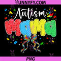 Proud Autism Mama PNG, Mom Autism Awareness Coquette Bow PNG