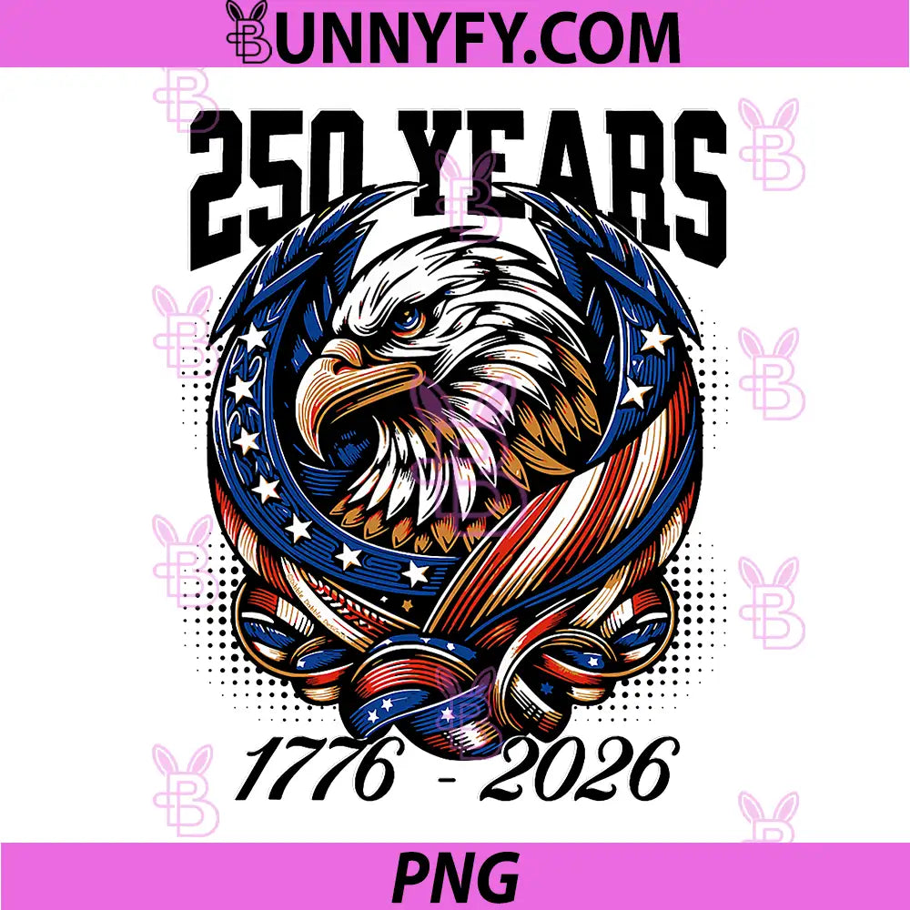 Proud Eagle Patriotic USA Flag PNG, 250 Years 1776-2026 PNG