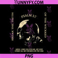 Psalm 37 Vintage Skull PNG, Christian Religious Bible Verse PNG