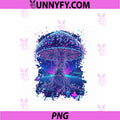 Psychedelic Glitch Mushroom PNG, Cyberpunk Neon Nature Network PNG