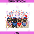 Pug Dog 250 Years American 1776 2026 PNG, 4th July PNG
