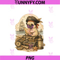 Pug Dressed As A Pirate PNG, Funny Dog Pug Halloween PNG