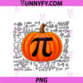 Pumpkin Pi Halloween Math PNG, Teacher STEM Nerd Equations PNG