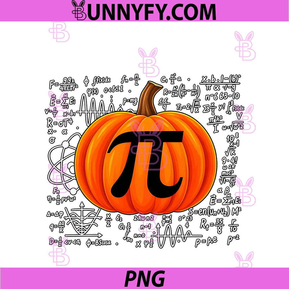 Pumpkin Pi Halloween Math PNG, Teacher STEM Nerd Equations PNG