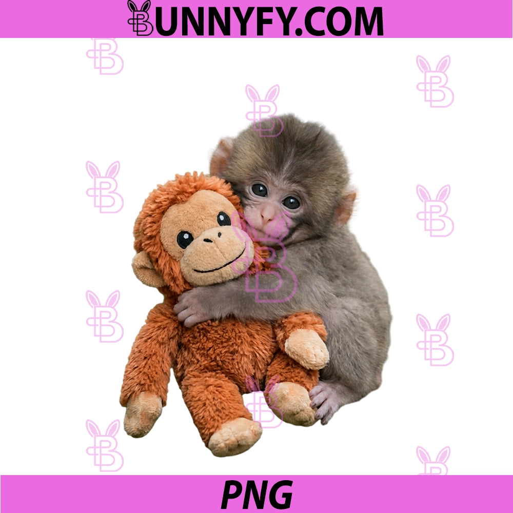Punch Baby Monkey Cute PNG, Adorable Fun Gift Animal Lovers PNG