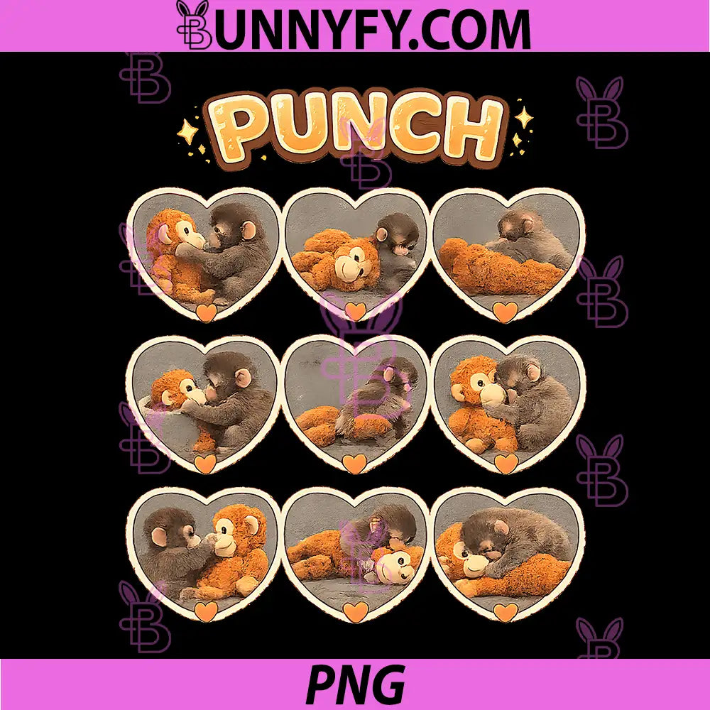 Punch Monkey Cute Baby PNG, Funny Animal PNG
