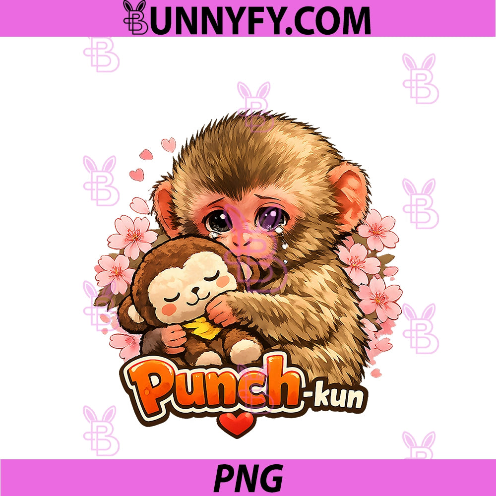 Punch Monkey Cute PNG, Baby Teddy Kawaii Animal Clipart PNG