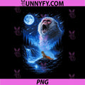 Punch Monkey Howling at The Moon PNG, Starry Night Alone Cute PNG