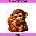 Punch Monkey PNG, With Teddy Bear Cuddling Viral Internet Meme PNG