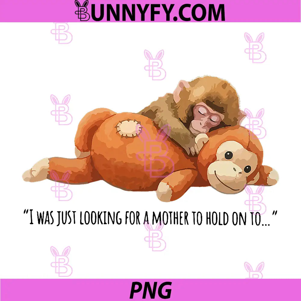 Baby Monkey Plush PNG, Cute Monkey Hugging Plush Toy Meme PNG