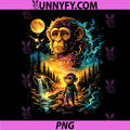 Punch The Baby Monkey PNG, Looks at His Mother in The Moon PNG