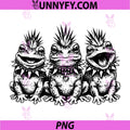 Punk Rock Frogs Mohawk PNG, Spiked Collar Emo Goth Toad PNG