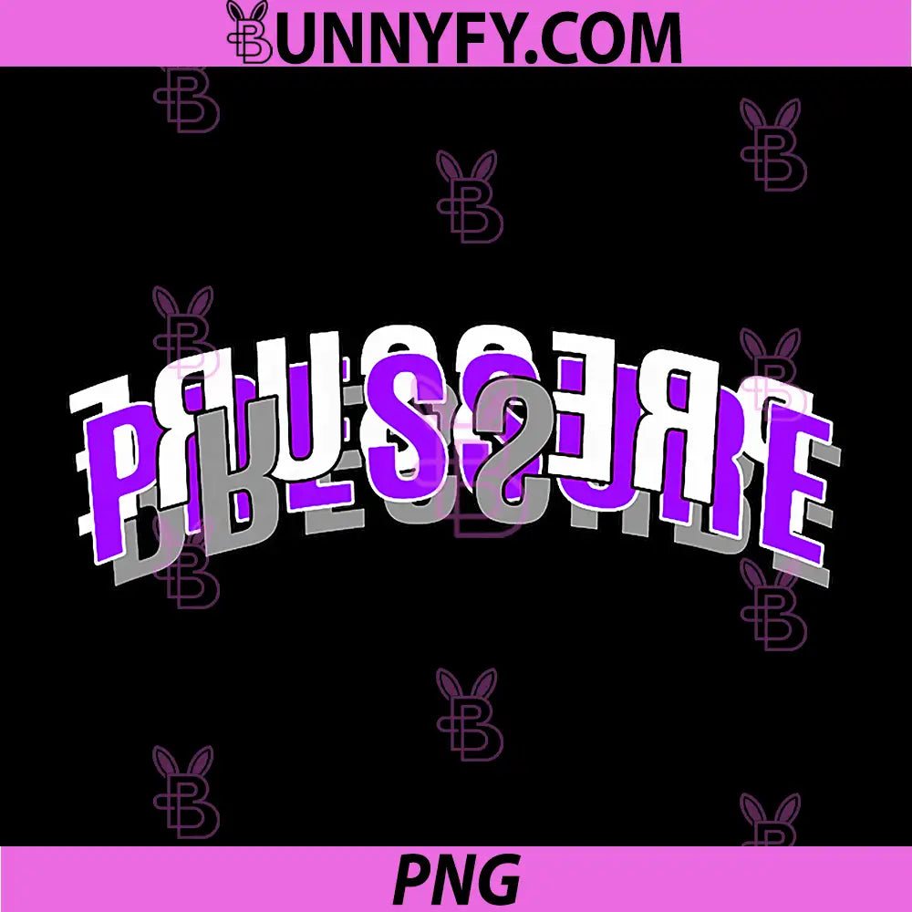 Purple Pressure Retro Text Effect Graphic PNG, Pressure Purple Typography Design PNG