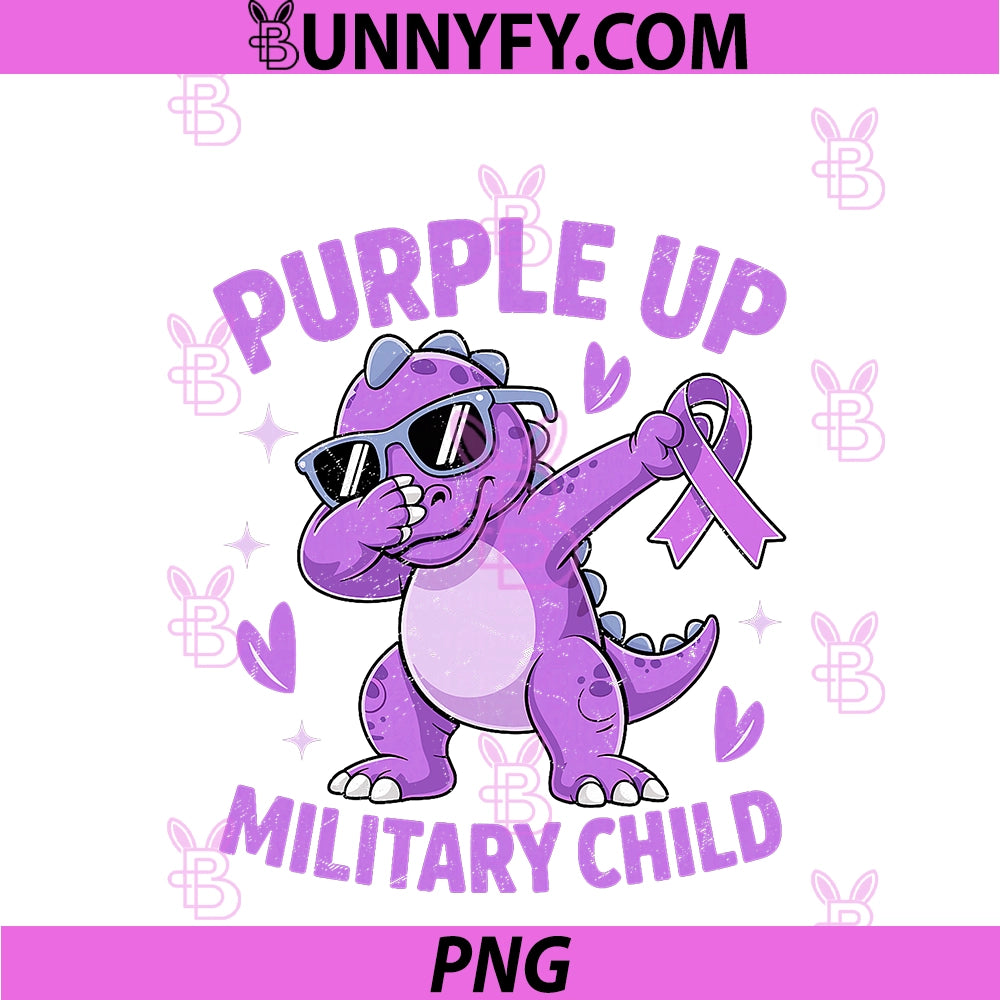Purple Up For Military Kids Military Child PNG, Month Dinosaur PNG