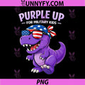 Purple Up Military PNG, Cute Dinosaur Purple Up Day PNG