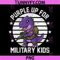 Purple Up for Military Kids PNG, Military Child Month Dinosaur PNG
