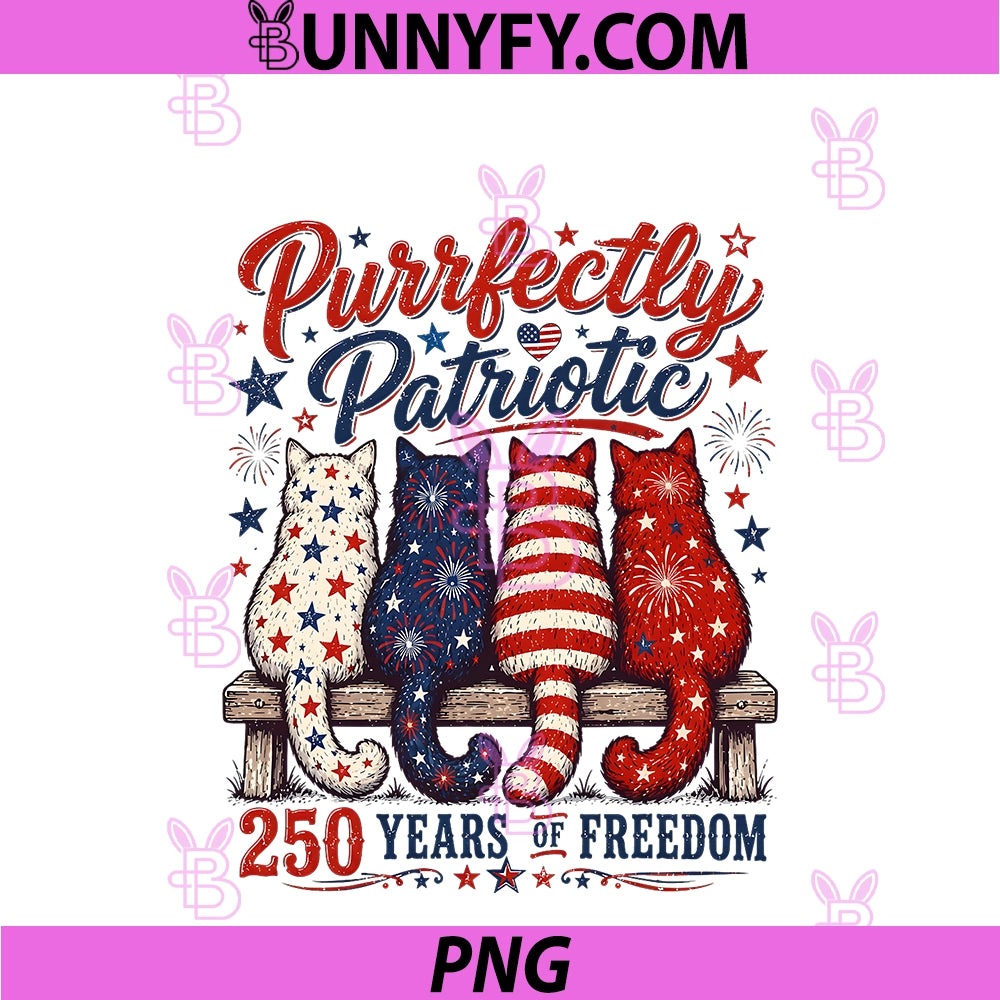Purrfectly Patriotic 250 Years Of Freedom PNG, Independence Day PNG