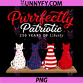 Purrfectly Patriotic 250 Years of Liberty PNG, Funny Cat 4th July PNG
