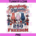 Purrfectly Patriotic Cat 250 Years of Freedom PNG, 4th of July PNG