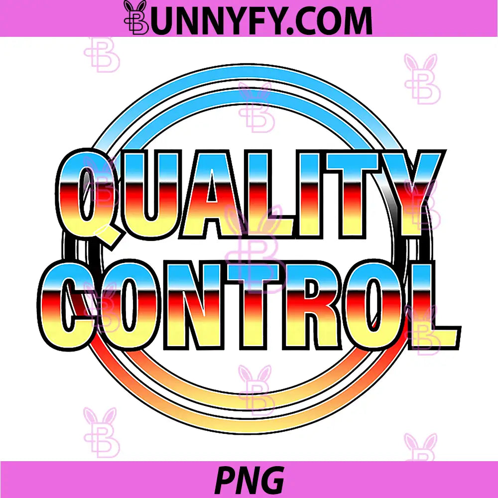 Quality Control Retro Rainbow Typography PNG, Vintage Quality Control Graphic Design PNG