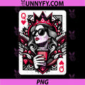 Queen Of Hearts Coffee Girl Card PNG, Stylish Poker Gambling Woman PNG