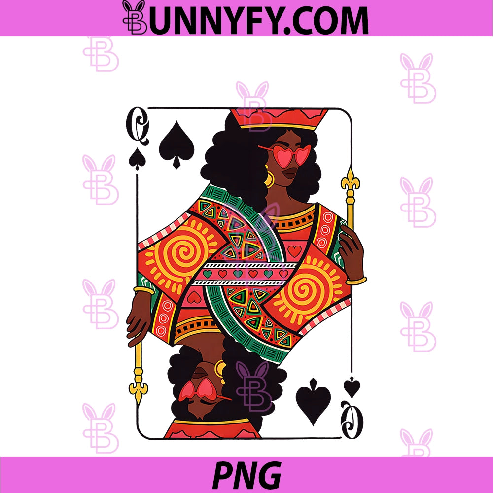 Queen Of Spades Card Black Woman PNG, African American Pride PNG