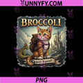 Broccoli Quest Squad Backpack Cat PNG, Cute Fantasy Cat PNG