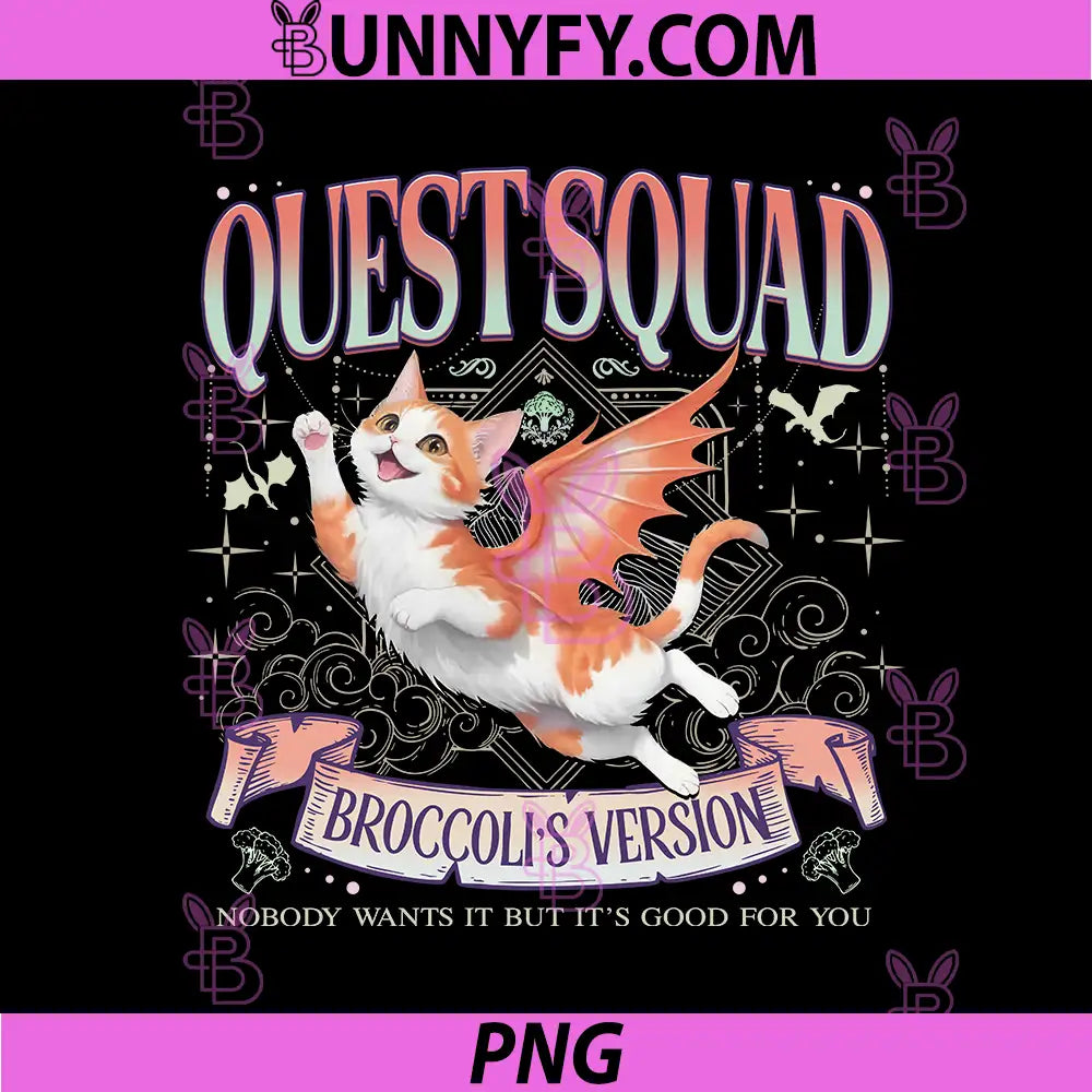 Broccoli Official Quest Squad Cat PNG, Storybook Fantasy PNG