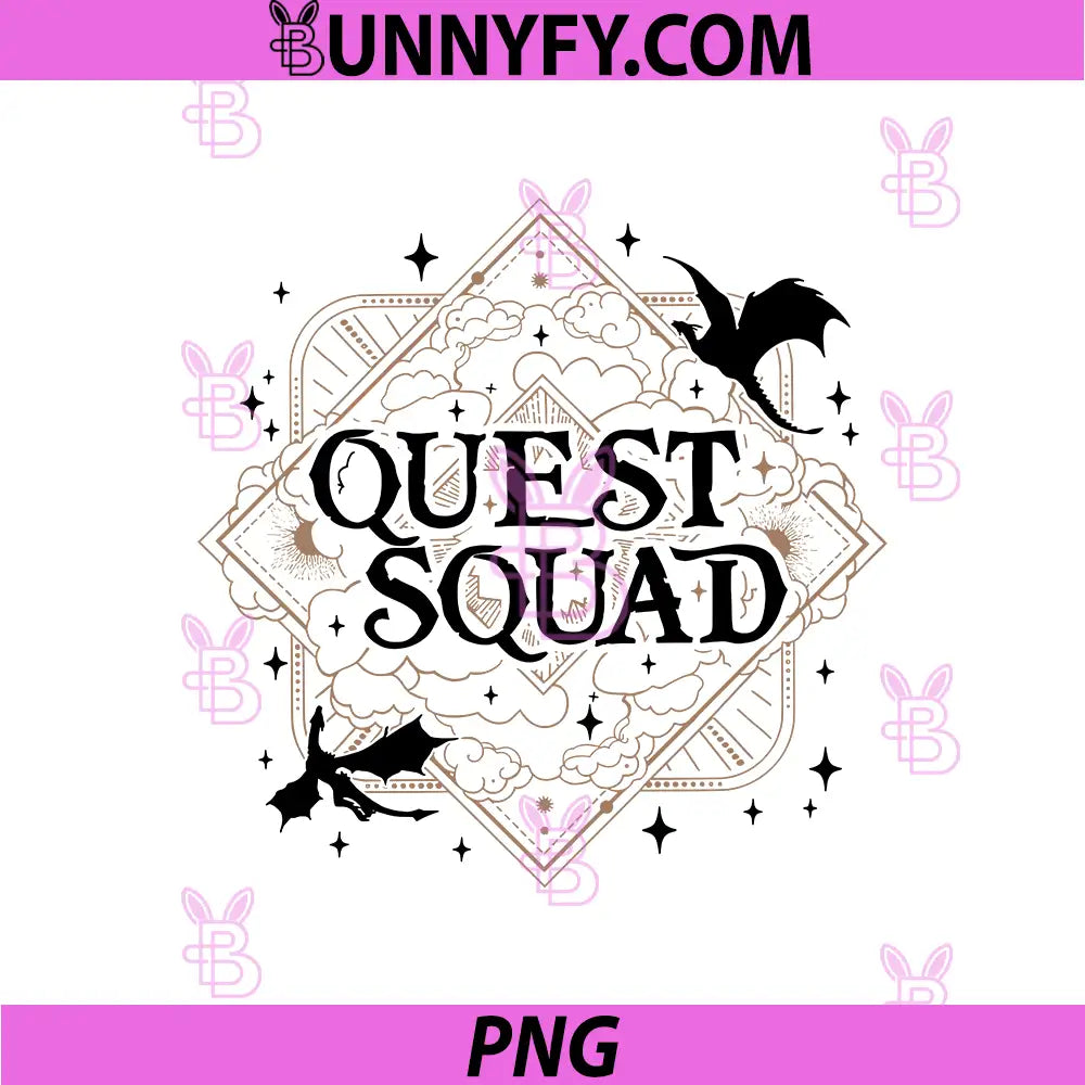 Quest Squad Celestial Dragon Badge PNG, Dark Fantasy PNG