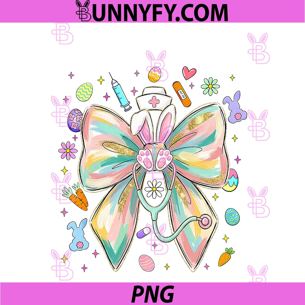 Rabbit Bunny CNA ICU PNG, Coquette Easter Nurse PNG