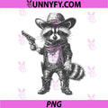 Raccoon Cowboy Hat PNG, Funny Western Cute Raccoon Lover Vintage PNG