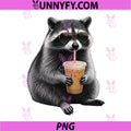 Raccoon Drinking Iced Coffee PNG, Funny Animal Lover PNG