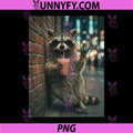 Raccoon Drinking Iced Coffee PNG, Rock On Meme Funny PNG