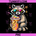 Raccoon Drinking Iced Coffee PNG, Raccoon Fun PNG