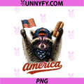 Raccoon Hot Dog America 1776-2026 PNG, 4th Of July 250 Years PNG