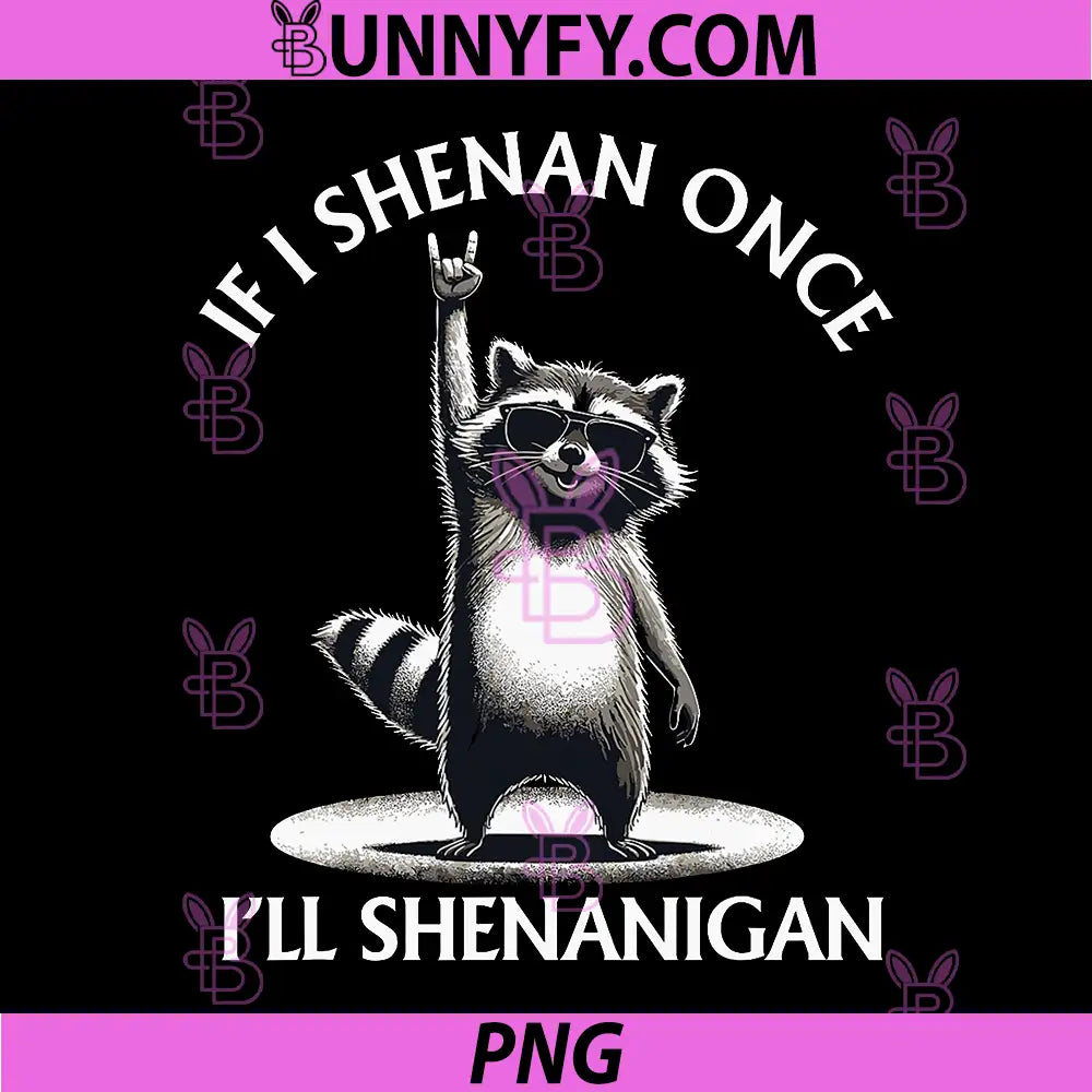 If I Shenan Once I'll Shenanigan PNG, Funny Raccoon PNG