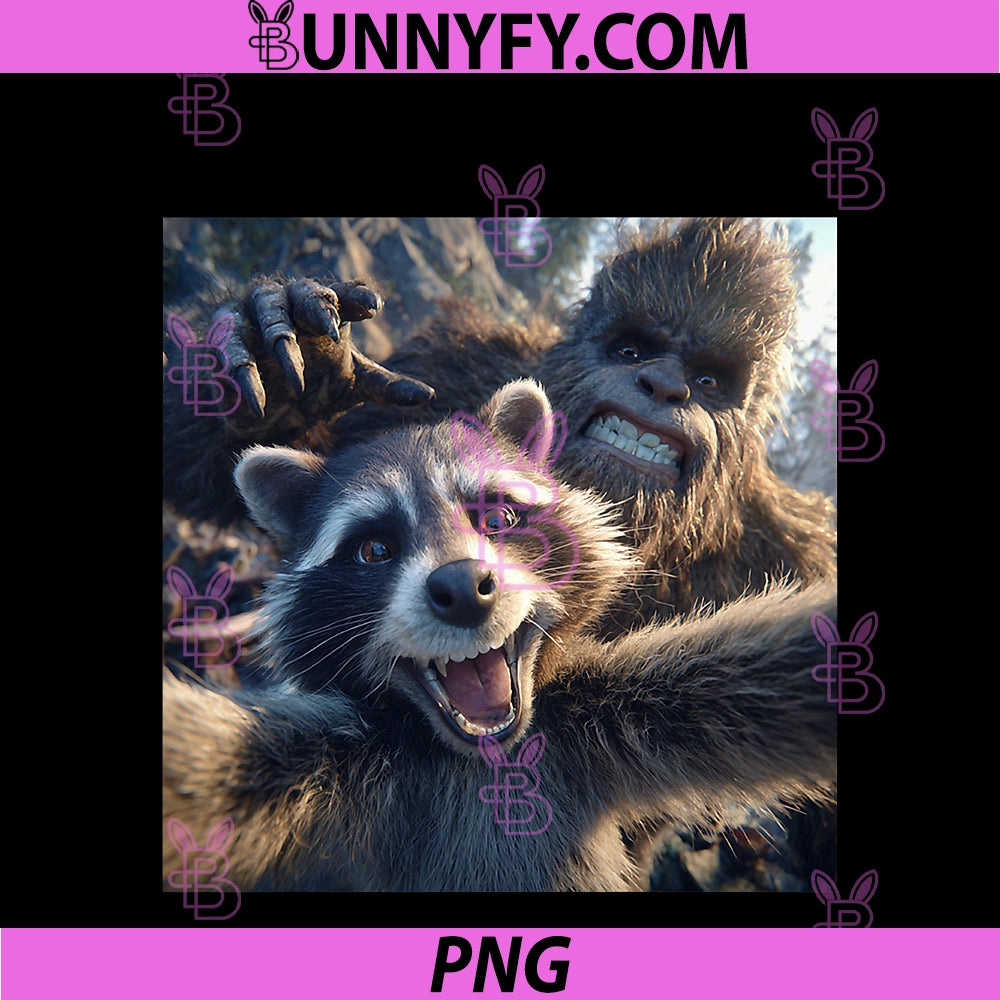 Raccoon Selfie With Bigfoot PNG, Funny Forest Meme PNG