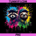 Raccoon Sloth Baseball PNG, Game Animal Motif Art PNG