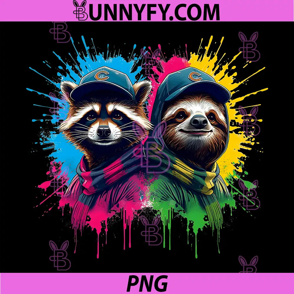 Raccoon Sloth Baseball PNG, Game Animal Motif Art PNG
