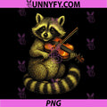 Raccoon with Violin PNG, Musician Wildlife Art PNG