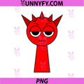 Red Devil Cartoon Character PNG, Cute Horned Face Art PNG