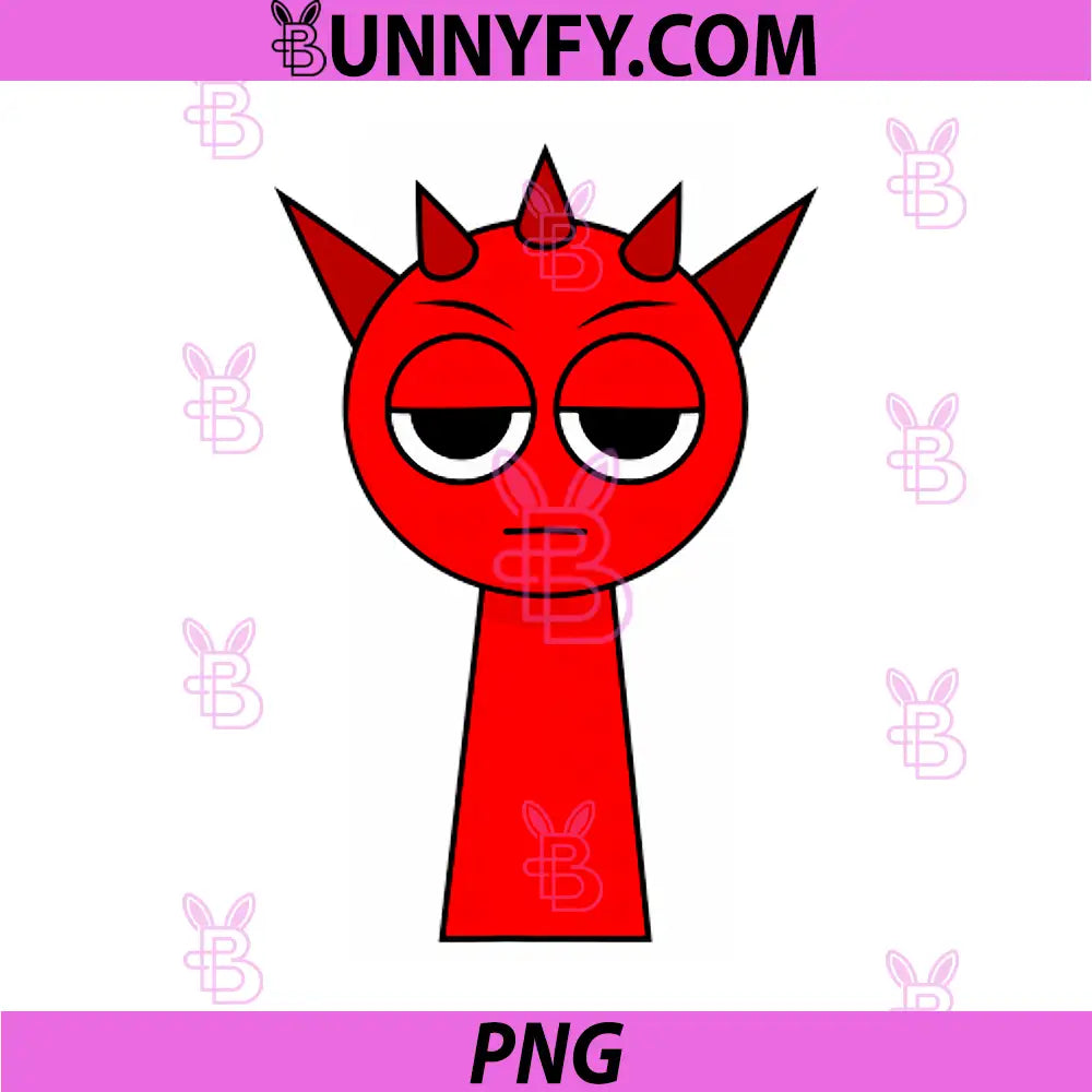 Red Devil Cartoon Character PNG, Cute Horned Face Art PNG